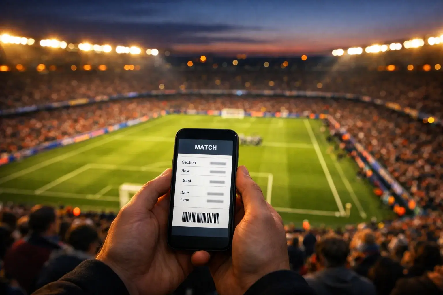 Différents types de paris sportifs illustrés sur un écran avec un match de football en arrière-plan